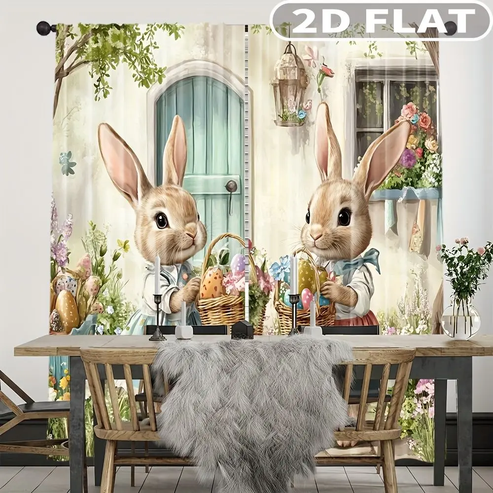2D FLAT 2pcs Curtains Bunny Easter Basket Garden Door Perfect for Balcony, Bedroom, Living Room, Suitable for 4 Seasons
2D FLAT 2pcs Curtains Bunny Easter Basket Garden Door Perfect for Balcony, Bedroom, Living Room, Suitable for 4 Seasons