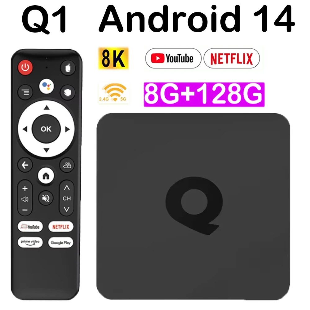 Smart TV Box Android14 Q1 TV Box Voice Media Player 128GB 8K Bluetooth5.4 Google YouTube Voice Remote Media Player Set Top Box
Smart TV Box Android14 Q1 TV Box Voice Media Player 128GB 8K Bluetooth5.4 Google YouTube Voice Remote Media Player Set Top Box