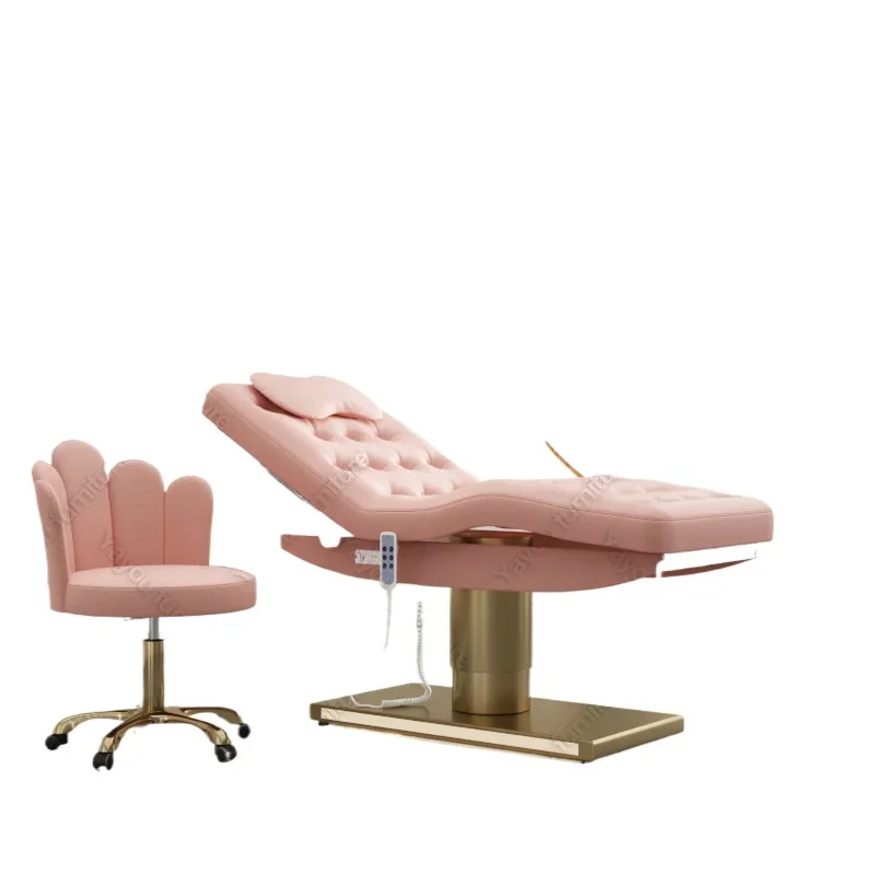For Luxury Pink Tufted Leather 3-Motor Electric Cosmetic Spa Bed with LED Lighting Gold Base
For Luxury Pink Tufted Leather 3-Motor Electric Cosmetic Spa Bed with LED Lighting Gold Base