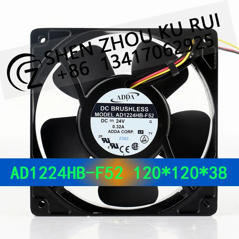 ADDA 24V 0.32A 12038 120X120X38MM 12CM three-wire inverter chassis Large air volume AD1224HB-F52 cooling fan
ADDA 24V 0.32A 12038 120X120X38MM 12CM three-wire inverter chassis Large air volume AD1224HB-F52 cooling fan