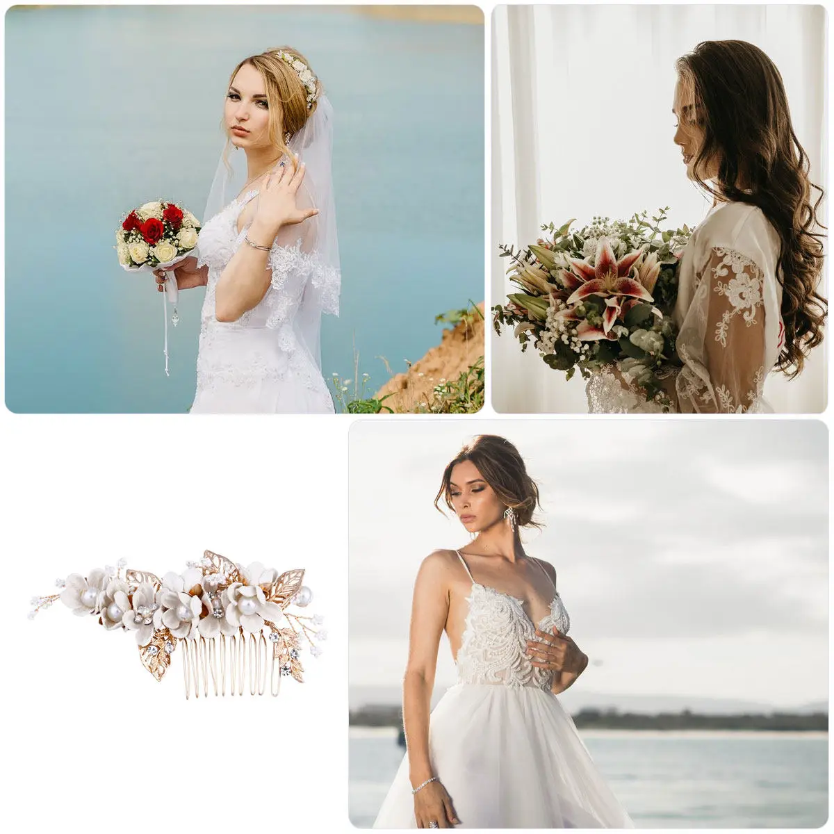 Wedding Hair Comb Bridal Headwear Bride Flower Headpiece Women Accessories Pearl Flower Hairpin No Damage Hold Tightly
Wedding Hair Comb Bridal Headwear Bride Flower Headpiece Women Accessories Pearl Flower Hairpin No Damage Hold Tightly