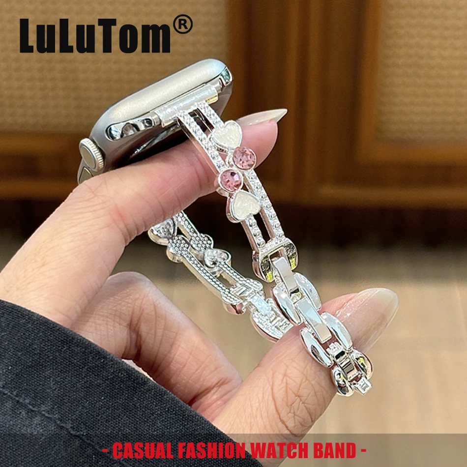Shiny Heart Diamond Bracelet Band for Apple Watch 11 10 9 8 7 6 SE Ultra Metal Strap for Iwatch Series 38 40 41 42 44 45 46 49mm
Shiny Heart Diamond Bracelet Band for Apple Watch 11 10 9 8 7 6 SE Ultra Metal Strap for Iwatch Series 38 40 41 42 44 45 46 49mm