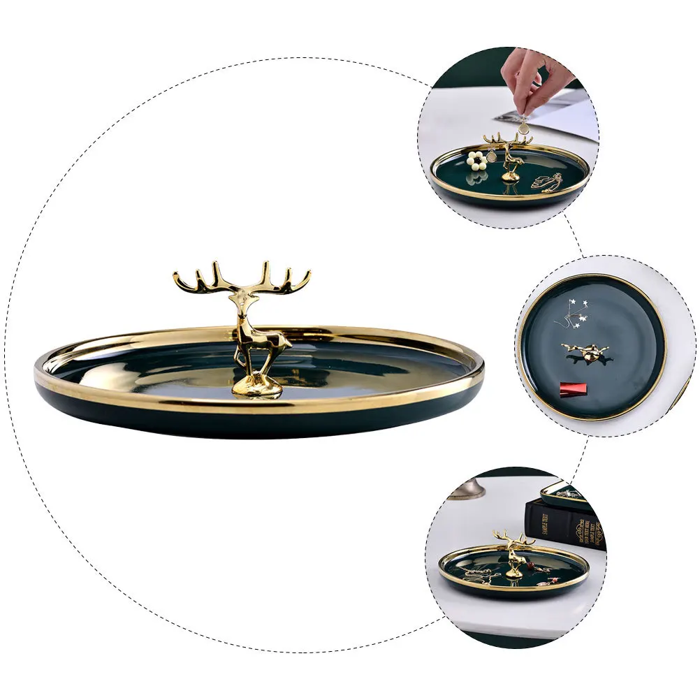 Декоративный поднос, держатель для ювелирных изделий, блюдо, дисплей для хранения колец, посуда с оленем, керамическая брелок, ювелирные изделия
Декоративный поднос, держатель для ювелирных изделий, блюдо, дисплей для хранения колец, посуда с оленем, керамическая брелок, ювелирные изделия