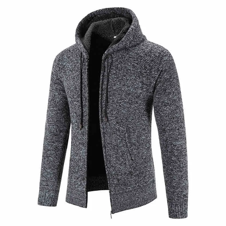 Thickened Fleece Large Size Hooded Open Cardigan Men's Zipper Knitted Sweater Warm Business Casual Style Pure Color Winter Coat
Thickened Fleece Large Size Hooded Open Cardigan Men's Zipper Knitted Sweater Warm Business Casual Style Pure Color Winter Coat