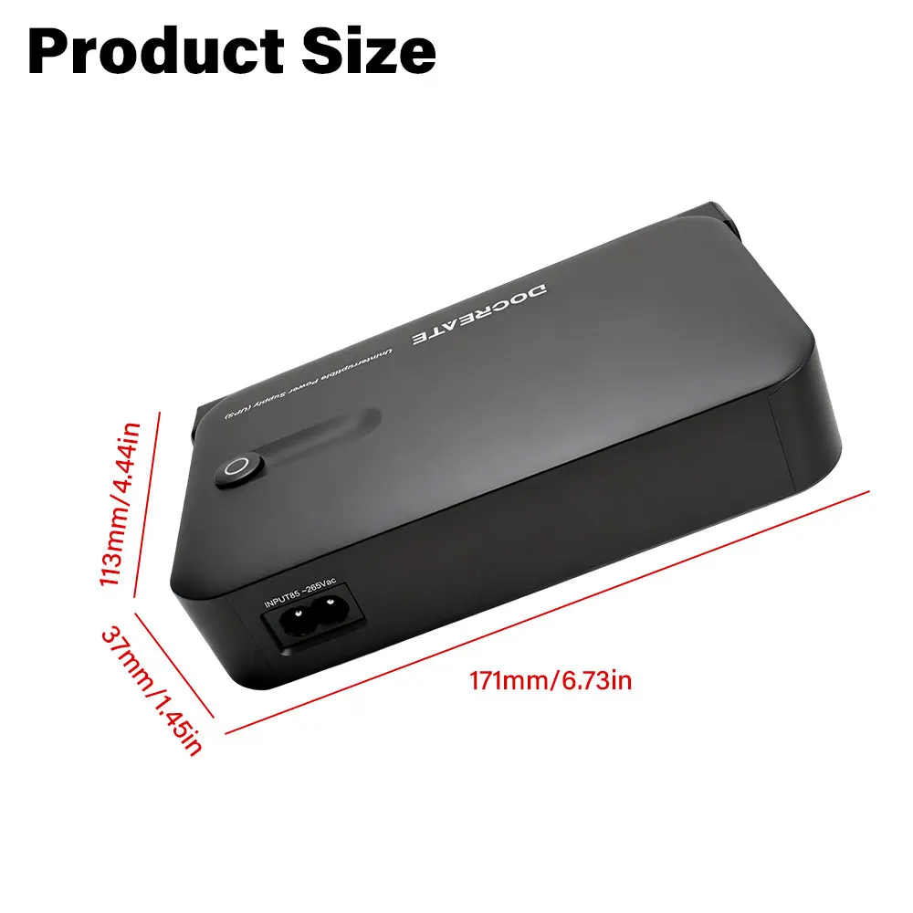 Новый источник бесперебойного питания DC1036L, выход 5 В-24 В, 18650, сменная батарея для маршрутизатора, модема NAS и сетевого оборудования
Новый источник бесперебойного питания DC1036L, выход 5 В-24 В, 18650, сменная батарея для маршрутизатора, модема NAS и сетевого оборудования