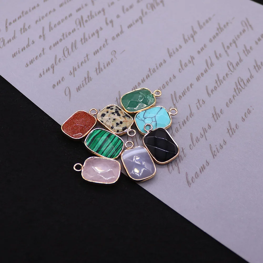 Geometric Rectangle Natural Stone Faceted Crystal Agate Electroplated Edged Pendants DIY Jewelry Accessory for Necklace Earrings
Geometric Rectangle Natural Stone Faceted Crystal Agate Electroplated Edged Pendants DIY Jewelry Accessory for Necklace Earrings
