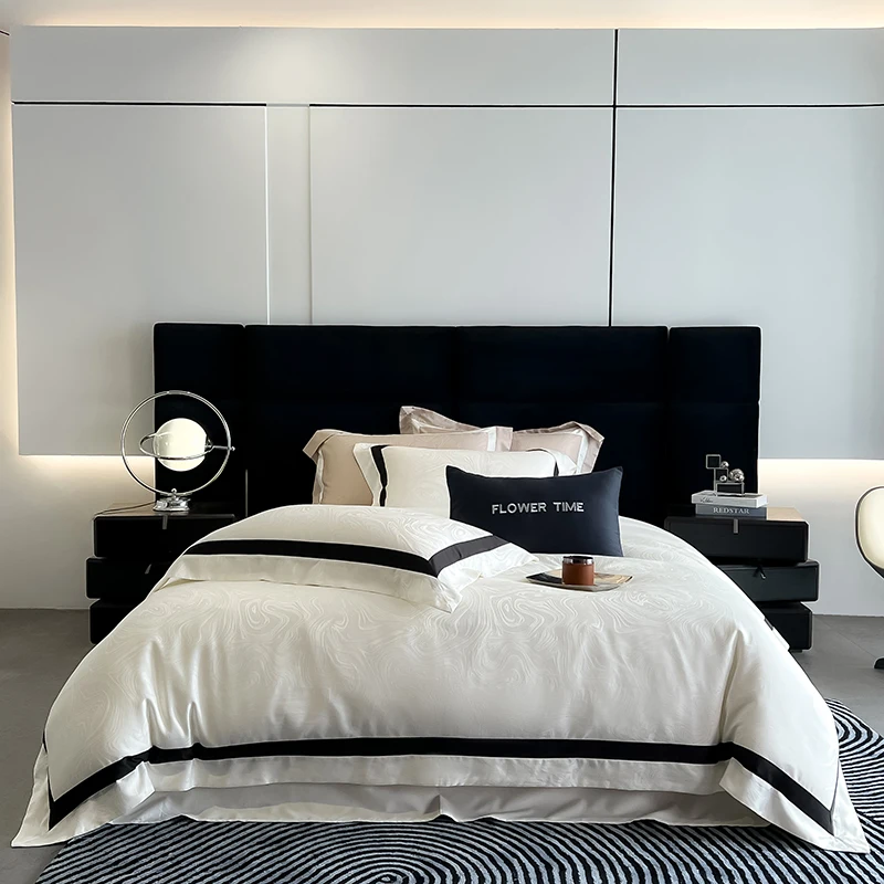 Luxury 800TC Lyocell Cotton Soft Silky Bedding Set Black Broad Side Jacquard Duvet Cover Set Flat/Fitted Bed Sheet Pillowcases
Luxury 800TC Lyocell Cotton Soft Silky Bedding Set Black Broad Side Jacquard Duvet Cover Set Flat/Fitted Bed Sheet Pillowcases