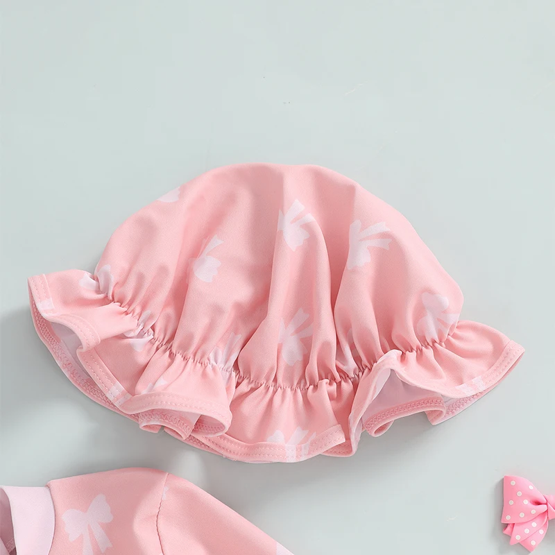 Baby Girl Rash Guard Swimsuit Long Sleeve Bow Print Bathing Suit Infant Swimwear with Sun Hat
Baby Girl Rash Guard Swimsuit Long Sleeve Bow Print Bathing Suit Infant Swimwear with Sun Hat