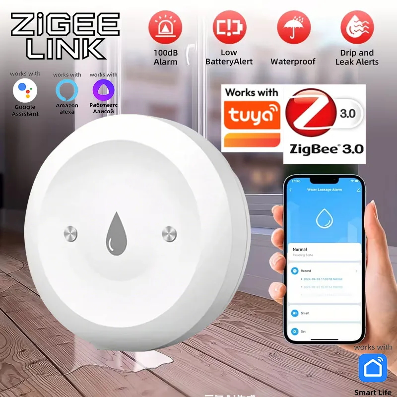Датчик протечки воды TUYA ZigBee 3.0, детектор затопления с уведомлениями в приложении, сигнализация в реальном времени для кухни, ванной и дома
Датчик протечки воды TUYA ZigBee 3.0, детектор затопления с уведомлениями в приложении, сигнализация в реальном времени для кухни, ванной и дома