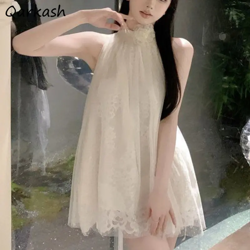 Halter Mini Dress Women Loose Appliques Elegant Off Shoulder Vintage Summer Aesthetic Princess Lady Style Mujer Sweet Party 2023
Halter Mini Dress Women Loose Appliques Elegant Off Shoulder Vintage Summer Aesthetic Princess Lady Style Mujer Sweet Party 2023