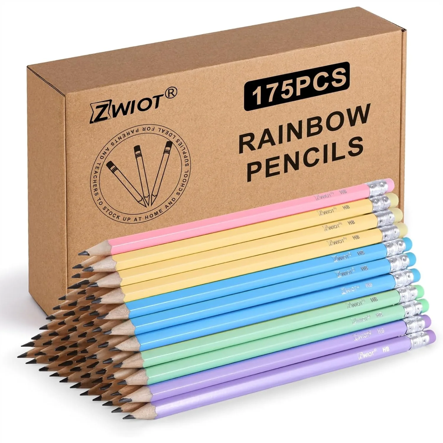 Pre-Sharpened #2 Pencils Bulk 175 Pack, Drawing Pencils with Eraser for School Classroom Office Sketching, Rainbow Colors
Pre-Sharpened #2 Pencils Bulk 175 Pack, Drawing Pencils with Eraser for School Classroom Office Sketching, Rainbow Colors