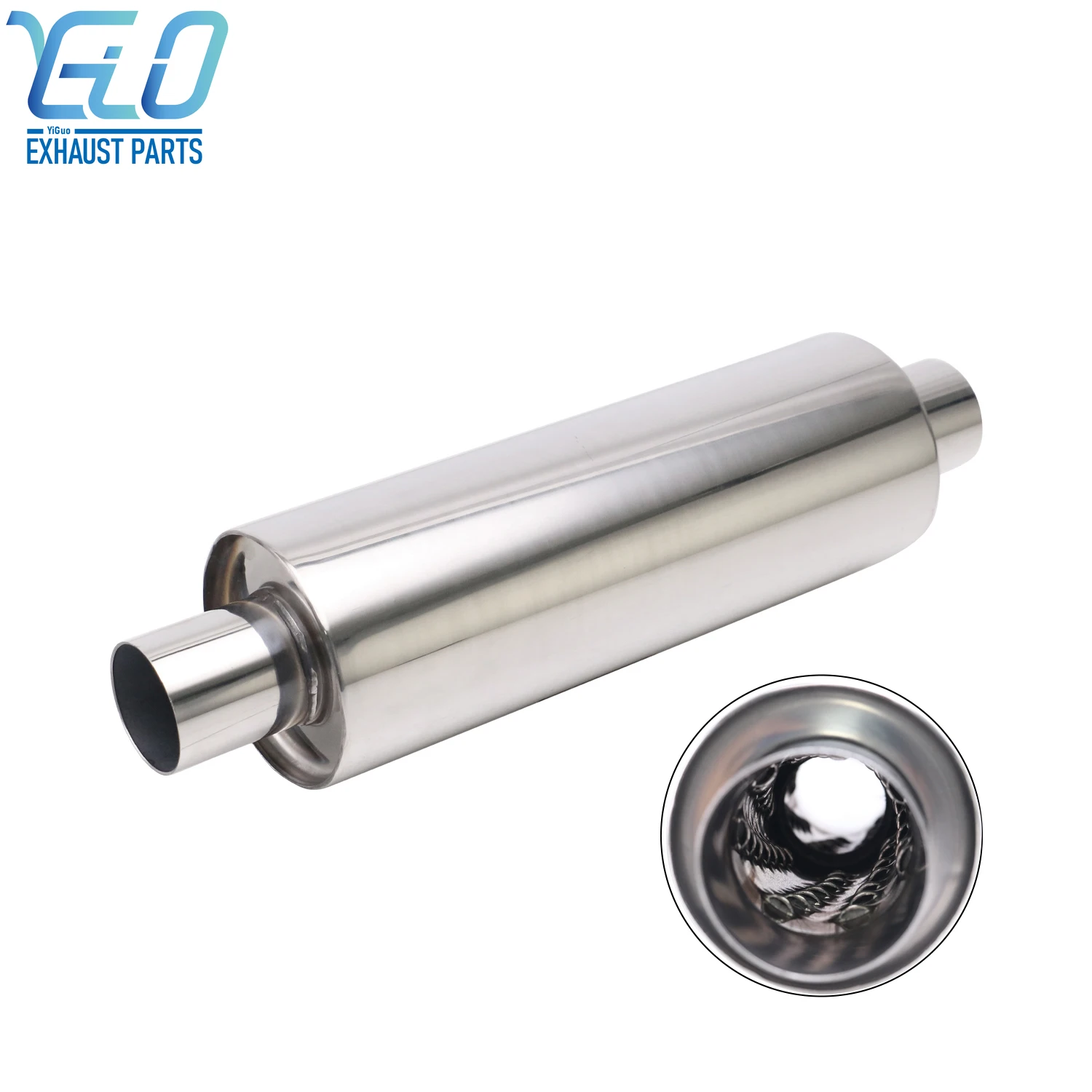 Universal 2.5" / 2.5" Inlet Exhaust Tail Tube Silen cer Stainless Steel Low flow low voice muffler pipe
Universal 2.5" / 2.5" Inlet Exhaust Tail Tube Silen cer Stainless Steel Low flow low voice muffler pipe