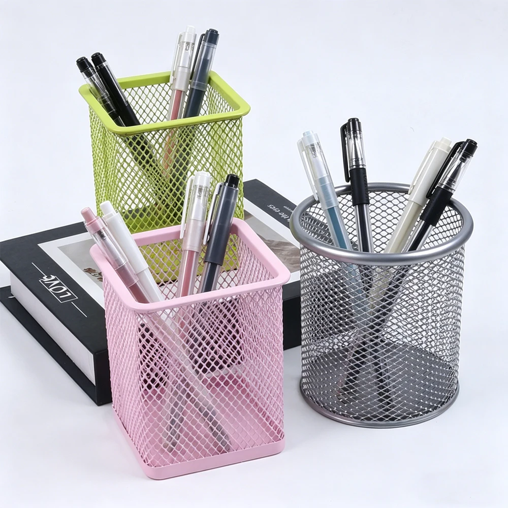 Metal Pen Holder Square Round Pencil Cup Holder Case School Home Office Desk Stationery Organizer Modern Mesh Storage Box
Metal Pen Holder Square Round Pencil Cup Holder Case School Home Office Desk Stationery Organizer Modern Mesh Storage Box