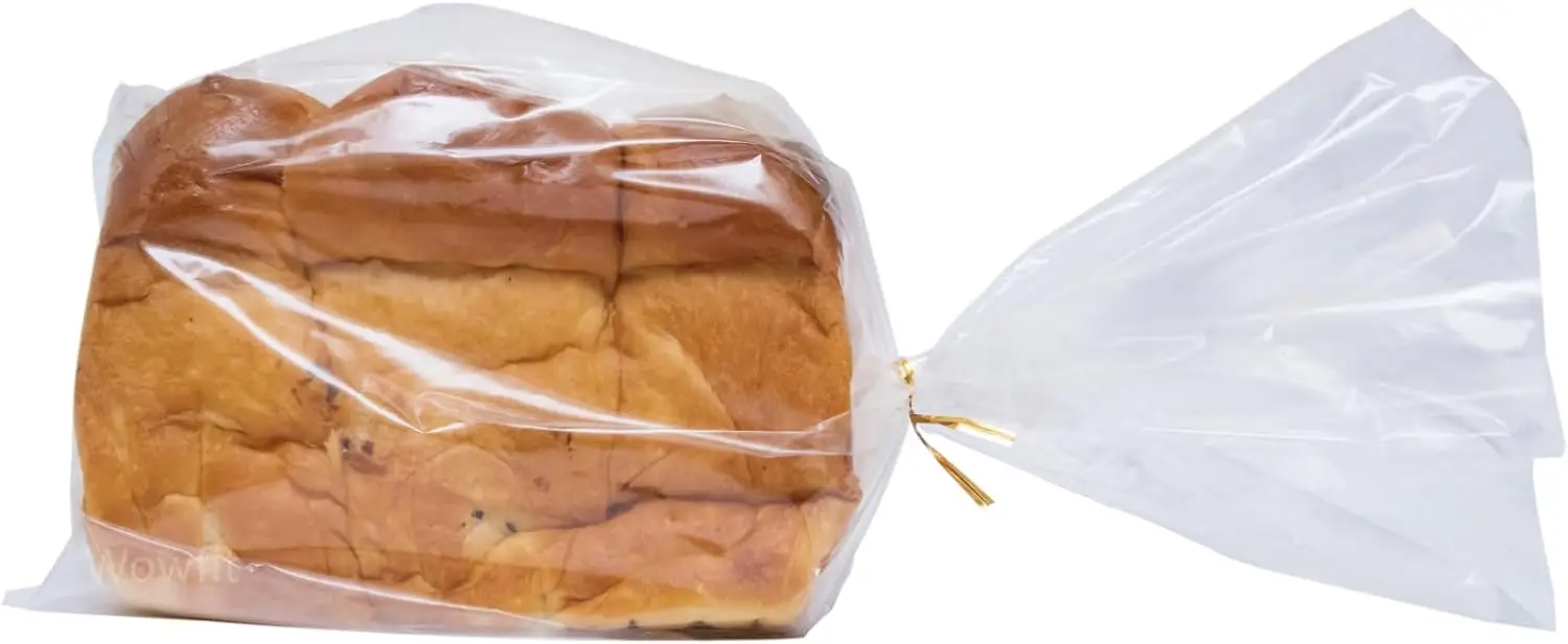Clear Bread Bags with Twist Ties for Homemade Loaf Packaging, 100 Pack
Clear Bread Bags with Twist Ties for Homemade Loaf Packaging, 100 Pack