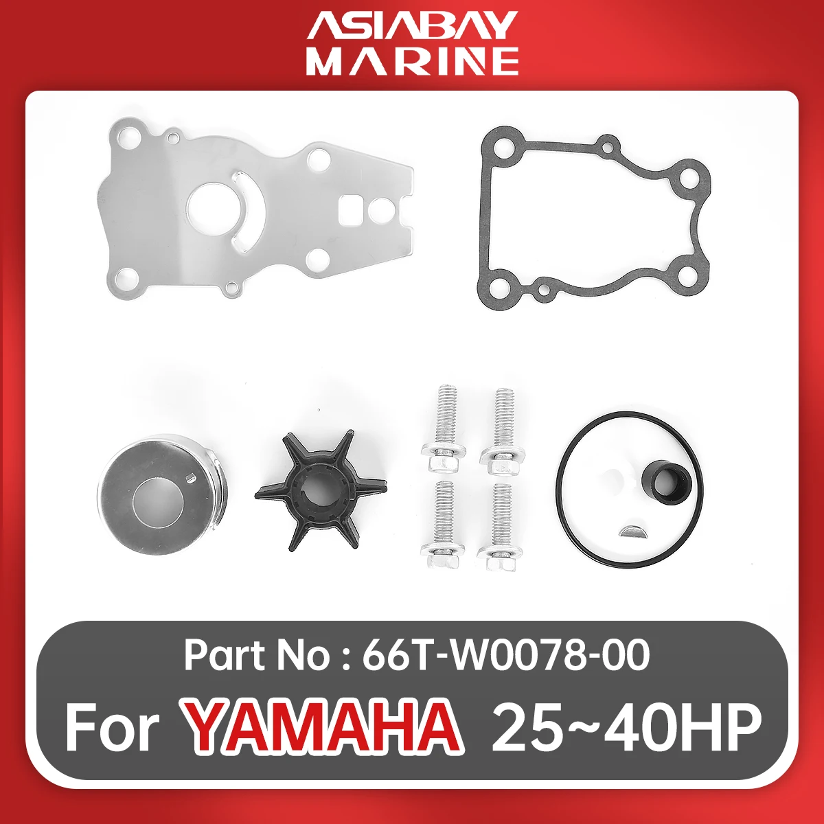 Water Pump Impeller Repair Kit For Yamaha Outboard F30 F40 25hp 30hp 40hp Ship Marine Boat Engine Part 66T-W0078-00 6H4-44352-02
Water Pump Impeller Repair Kit For Yamaha Outboard F30 F40 25hp 30hp 40hp Ship Marine Boat Engine Part 66T-W0078-00 6H4-44352-02