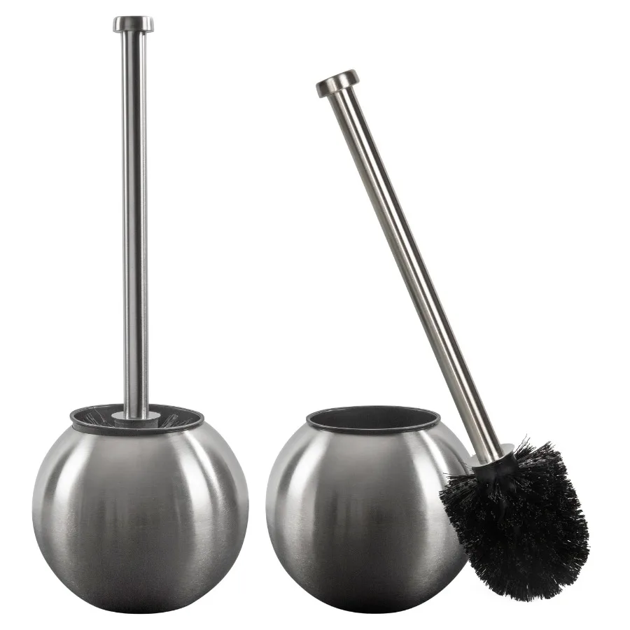 2 Pack Globe Design Toilet Brush and Holder in Stainless Steel
2 Pack Globe Design Toilet Brush and Holder in Stainless Steel