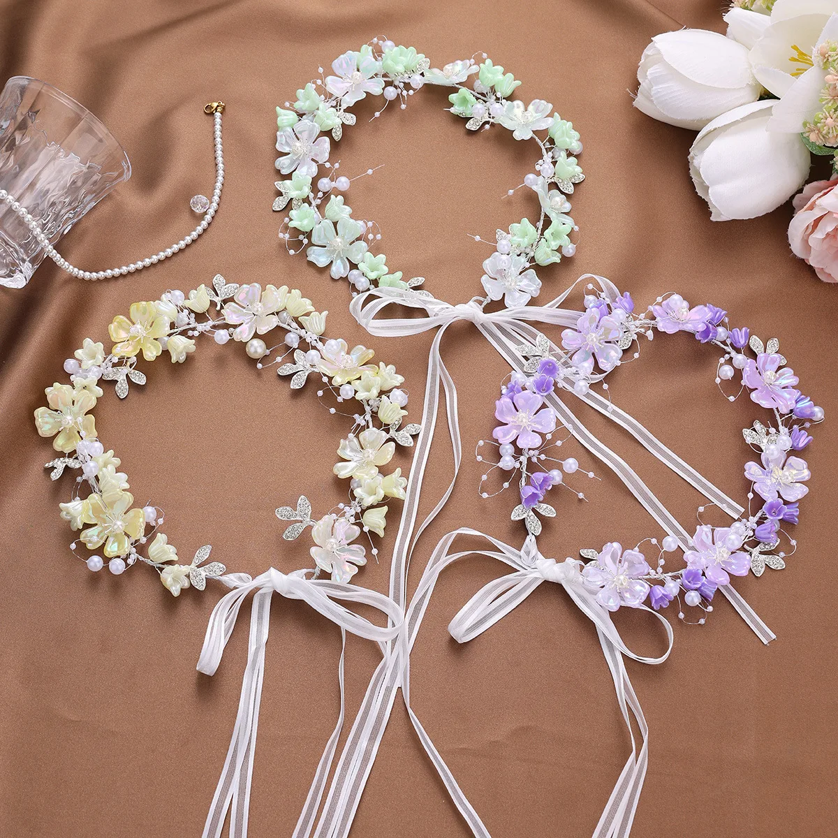 Rhinestone Flower Headband For Women Colorful Flower Beaded Braided Hair Band With Adjustable Metal Wire Frame for Wedding
Rhinestone Flower Headband For Women Colorful Flower Beaded Braided Hair Band With Adjustable Metal Wire Frame for Wedding