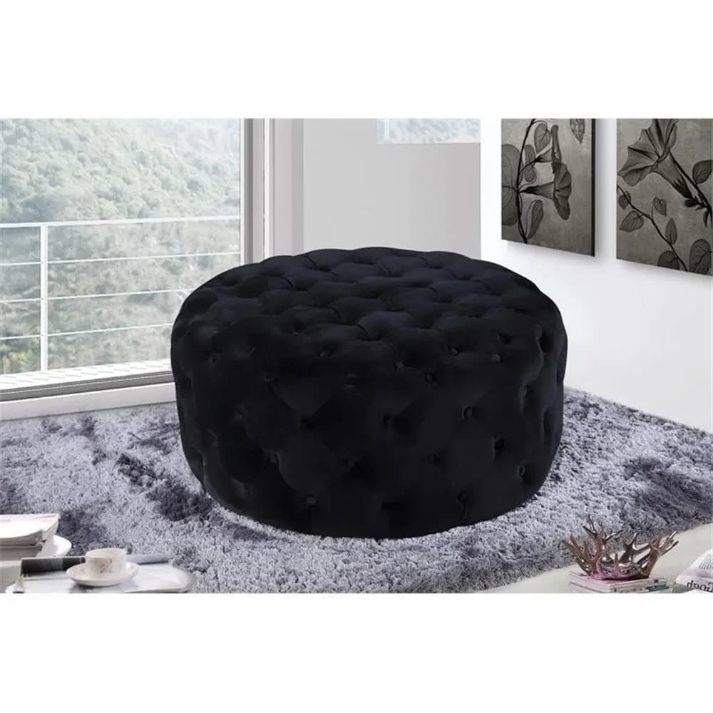 Velvet Upholstered Ottoman,with Deep Button Tufting, Solid Wood Frame, Black, 36" W X 36" D X 16.5" H Bench
Velvet Upholstered Ottoman,with Deep Button Tufting, Solid Wood Frame, Black, 36" W X 36" D X 16.5" H Bench