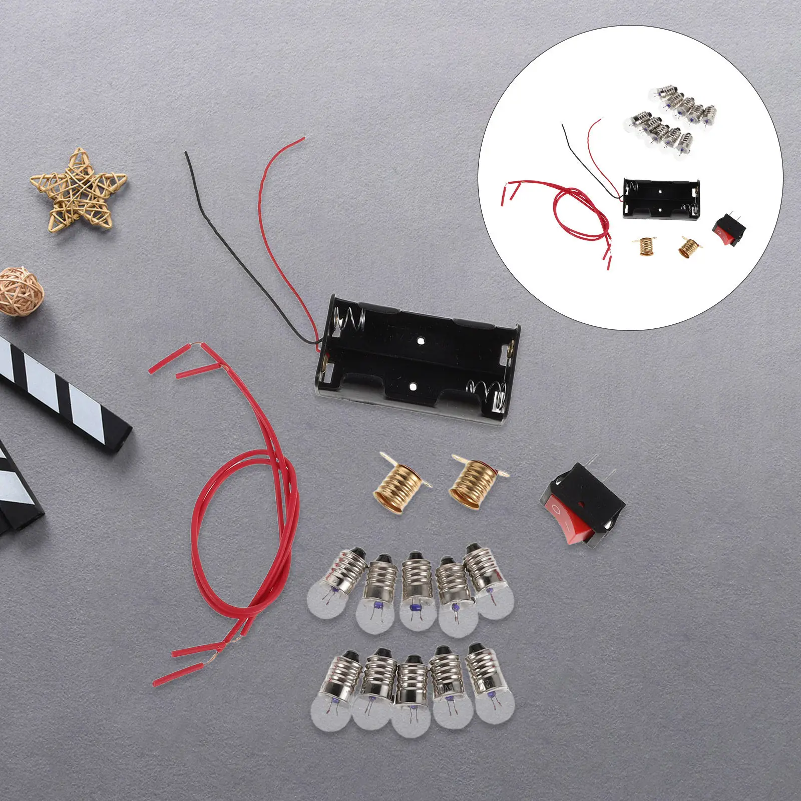 4Sets Electric Circuit Kit for Kids Scientific Experiment Kit Small Bulbs Holder Battery Box Switch Mini Bulb Educational
4Sets Electric Circuit Kit for Kids Scientific Experiment Kit Small Bulbs Holder Battery Box Switch Mini Bulb Educational