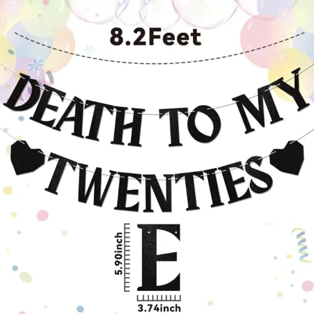 Death to My Twenties Banner RIP 20S Party Supplies Youth 30th Birthday Decoration Black Rip Funeral Themed Party Decor
Death to My Twenties Banner RIP 20S Party Supplies Youth 30th Birthday Decoration Black Rip Funeral Themed Party Decor