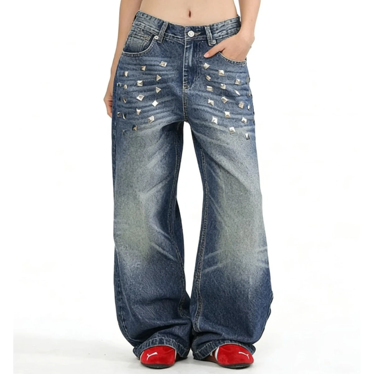 Fashionable Rivet Design Jeans Versatile Lazy Day Simple Artistic INS Popular Harajuku Trendy Straight Leg Loose Fit Casual J...
Fashionable Rivet Design Jeans Versatile Lazy Day Simple Artistic INS Popular Harajuku Trendy Straight Leg Loose Fit Casual J...