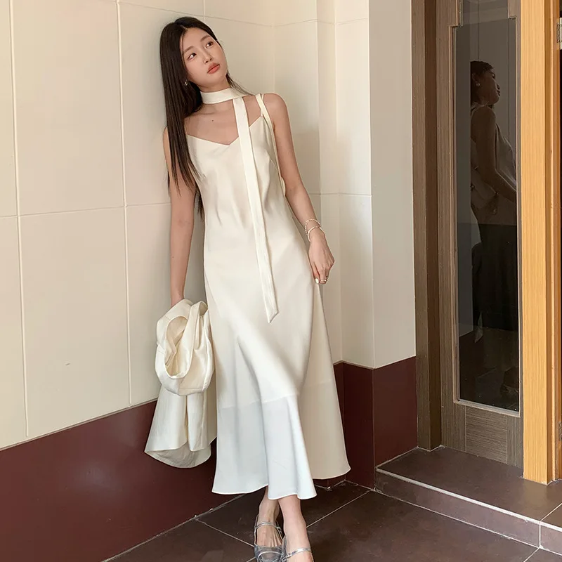 Fashion Simple Basic Elegant Sling Dress Women Sweet White Purple Vintage Wedding Party Sleeveless Long Dress Female
Fashion Simple Basic Elegant Sling Dress Women Sweet White Purple Vintage Wedding Party Sleeveless Long Dress Female
