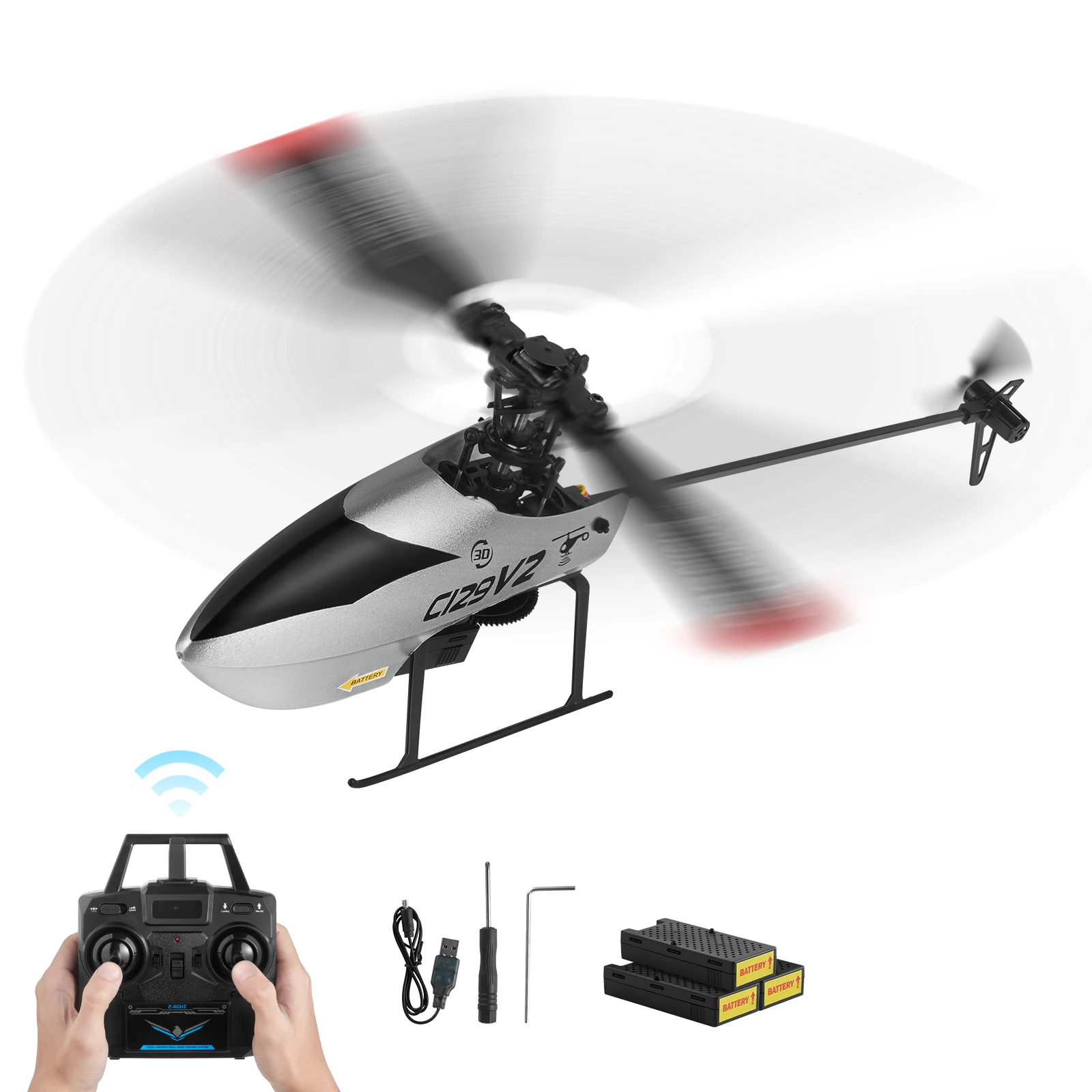 SucceBuy 2.4GHz RC Helicopter Single Propeller Remote Airplane with Gyro & One-Key Takeoff/Landing 4-Channel Plane Toys for Kids
SucceBuy 2.4GHz RC Helicopter Single Propeller Remote Airplane with Gyro & One-Key Takeoff/Landing 4-Channel Plane Toys for Kids