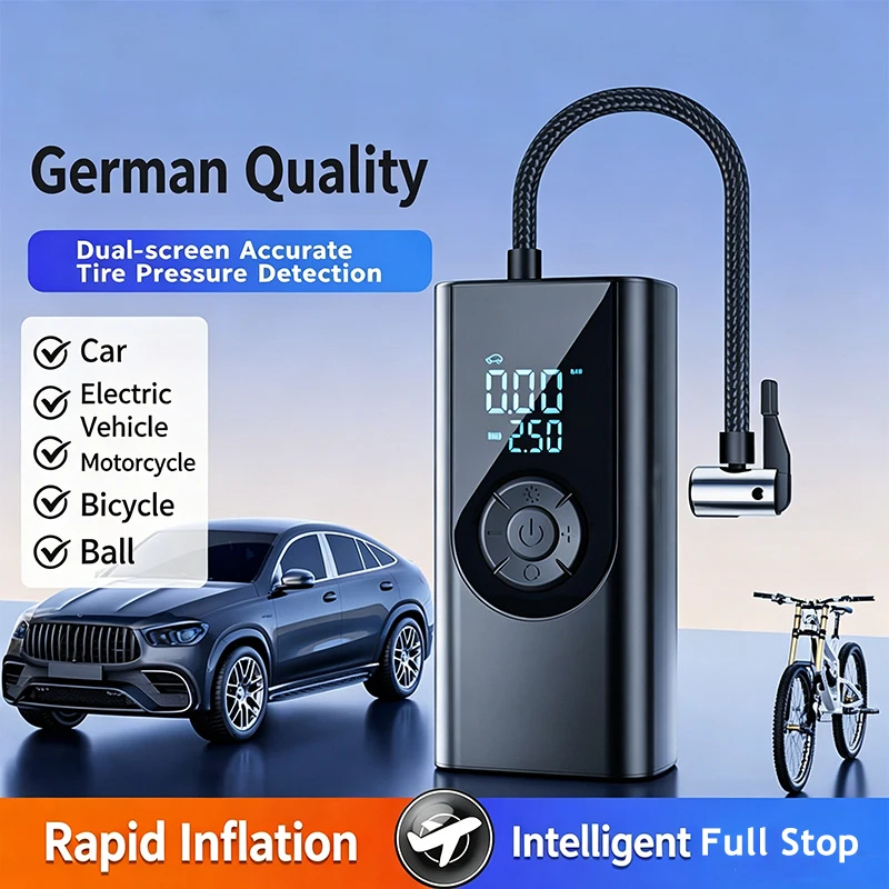 MQHS Rechargeable Air Pump Tire Inflator Portable Compressor Digital Cordless Car Tyre Inflator for Motocycle Bicycle Balls
MQHS Rechargeable Air Pump Tire Inflator Portable Compressor Digital Cordless Car Tyre Inflator for Motocycle Bicycle Balls