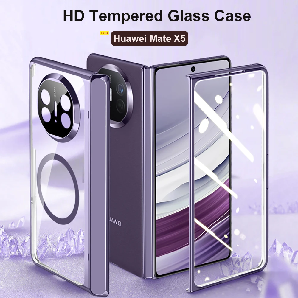 Luxury GKK 9H Glass Hinge Protector Case For Huawei Mate X5 X3 360 Shockproof Back Cover Can Magsafe Charge Skin Funda Anti peep
Luxury GKK 9H Glass Hinge Protector Case For Huawei Mate X5 X3 360 Shockproof Back Cover Can Magsafe Charge Skin Funda Anti peep