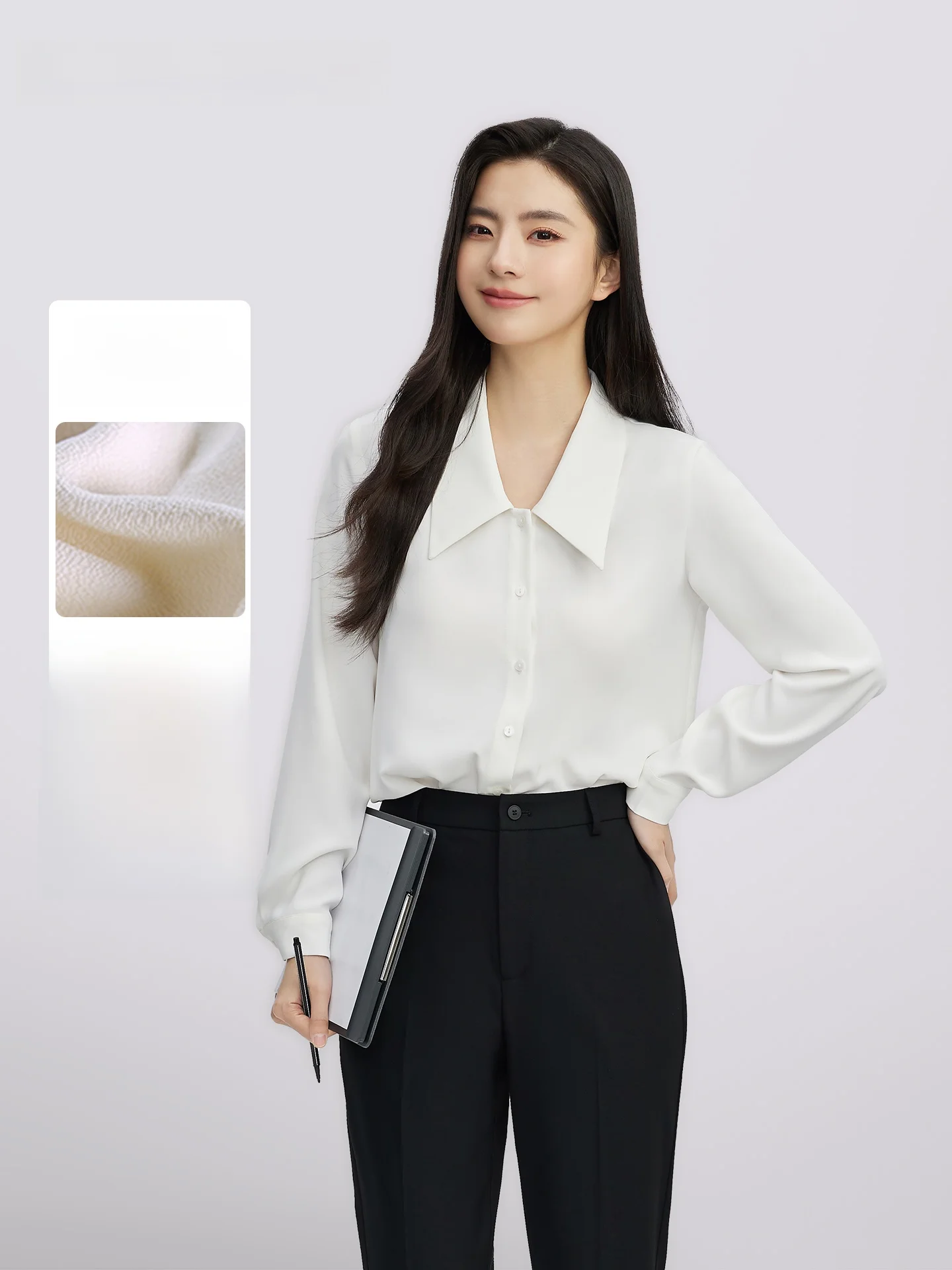 White Profional irt for Women Goodyoung2025 Summer Formal Wear Interview Top Korean Sle Slim Fit Long Sve Anti-Wrinkle
White Profional irt for Women Goodyoung2025 Summer Formal Wear Interview Top Korean Sle Slim Fit Long Sve Anti-Wrinkle