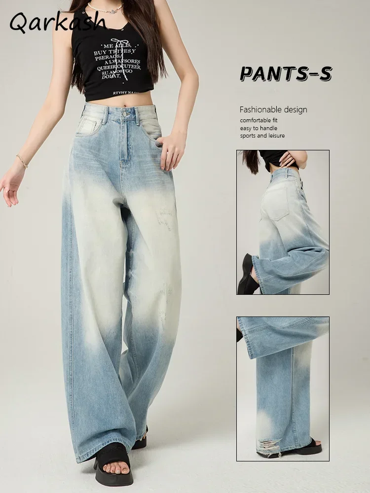 Jeans Women Gradient Color New Fashion Simple All-match Daily OL Korean Trendy Loose Casual Wide Leg Straight Trousers Summer
Jeans Women Gradient Color New Fashion Simple All-match Daily OL Korean Trendy Loose Casual Wide Leg Straight Trousers Summer