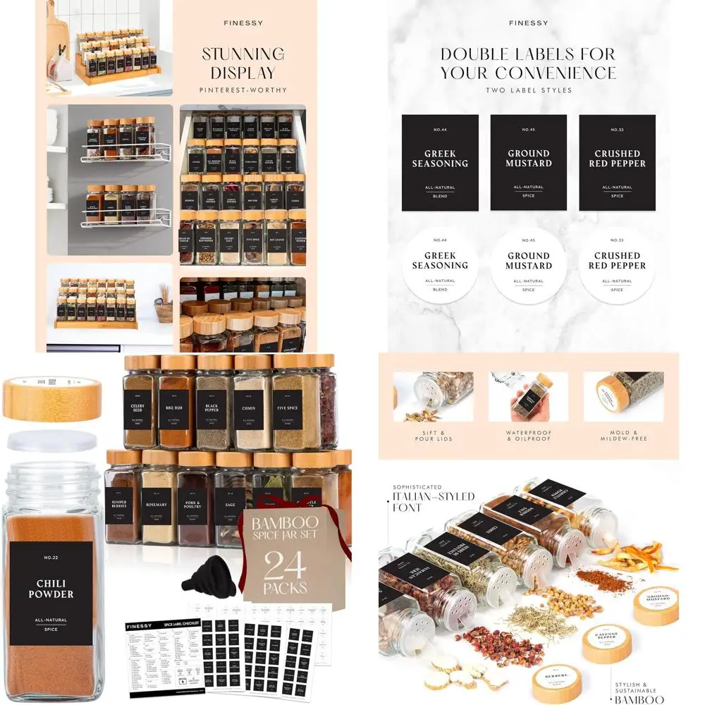 Набор из 24 прозрачных квадратных стеклянных баночек для специй объемом 4 унции с этикетками и крышками-шейкерами, черные контейнеры для приправ с этикетками для организации кухни
Набор из 24 прозрачных квадратных стеклянных баночек для специй объемом 4 унции с этикетками и крышками-шейкерами, черные контейнеры для приправ с этикетками для организации кухни