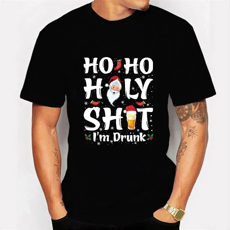 Ho Holy Shit I'm Drunk Beer Print Men T-shirts Cotton Tshirt Christmas Santa Hat Graphic Oversized Women Tee ShirtCX
Ho Holy Shit I'm Drunk Beer Print Men T-shirts Cotton Tshirt Christmas Santa Hat Graphic Oversized Women Tee ShirtCX
