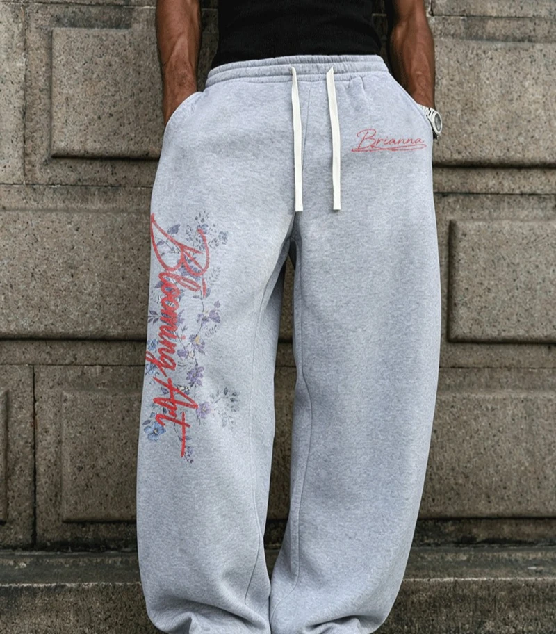Men's Street Style Sweatpants - American Retro Design with Letter Print, Loose Straight Leg Casual Pants, Men's Sweatpants
Men's Street Style Sweatpants - American Retro Design with Letter Print, Loose Straight Leg Casual Pants, Men's Sweatpants