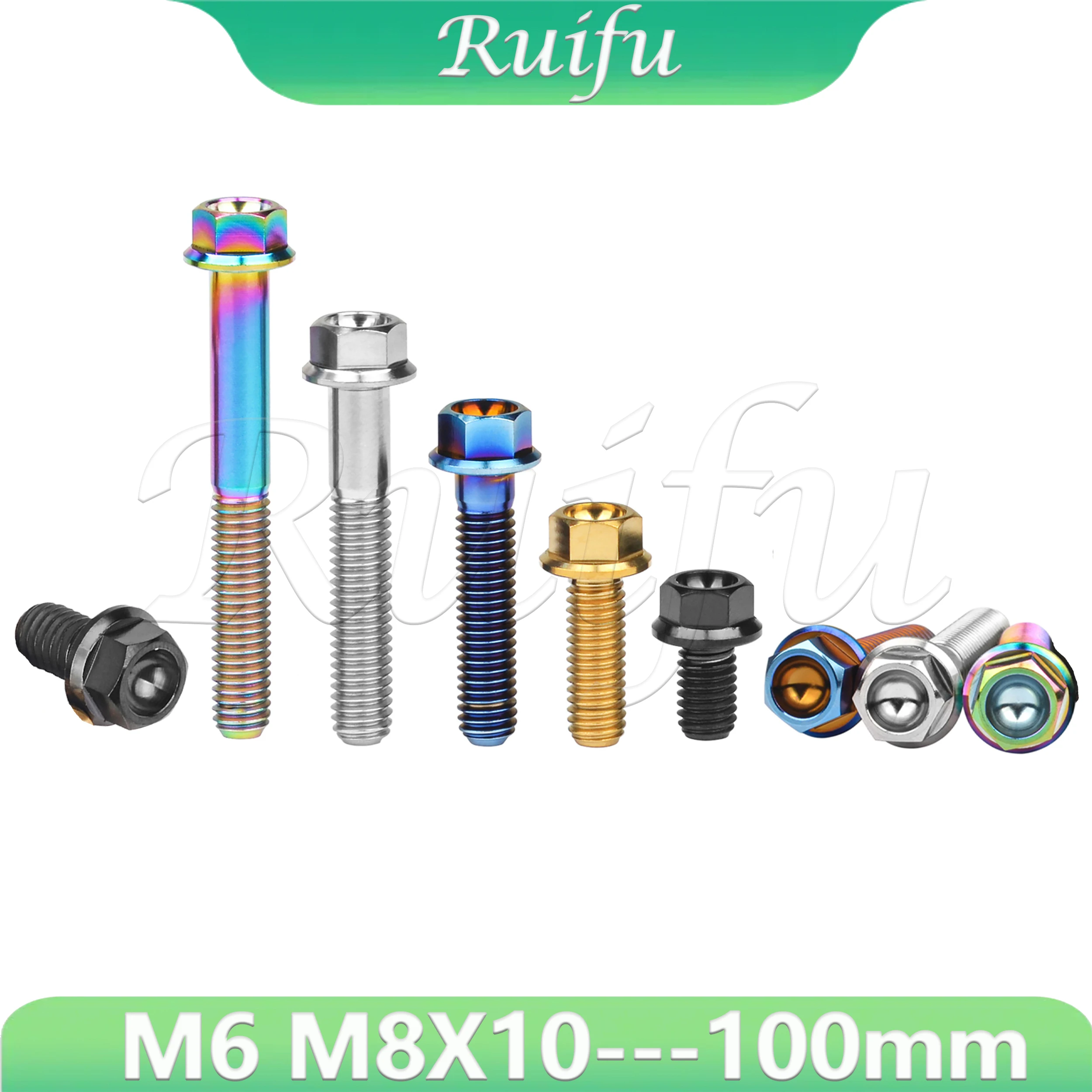Ruifu Titanium Bolt M6 M8x10 15 20 25 30 35 40 45 50 55 60 65 70 75 80 90 100mm Small Flange Hex Head Screw for Bike Motorcycle
Ruifu Titanium Bolt M6 M8x10 15 20 25 30 35 40 45 50 55 60 65 70 75 80 90 100mm Small Flange Hex Head Screw for Bike Motorcycle