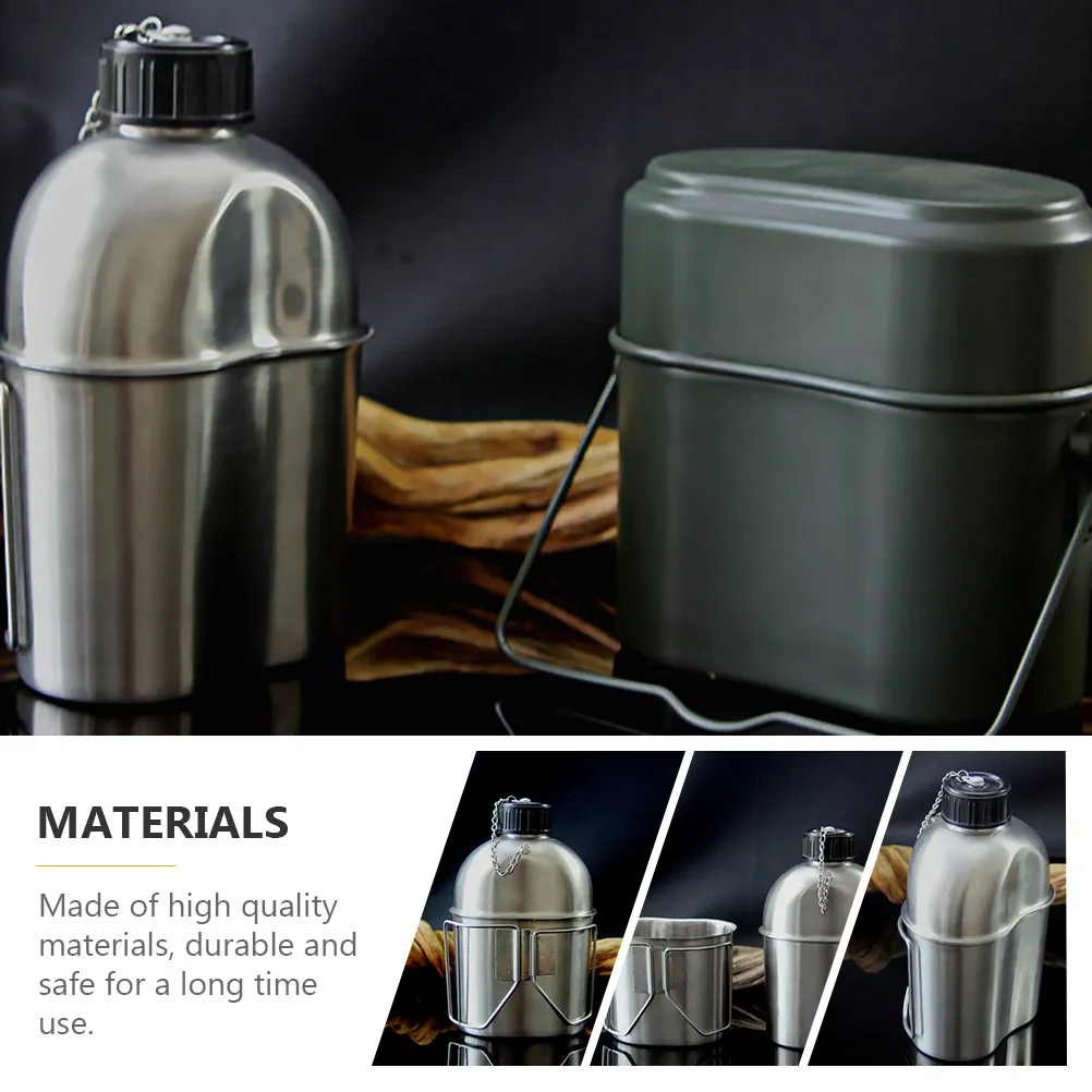 Stainless Steel Military Canteen Portable Water Bottle Durable Safe Long Use Travel Kettle Leakproof Outdoor Hiking Camping
Stainless Steel Military Canteen Portable Water Bottle Durable Safe Long Use Travel Kettle Leakproof Outdoor Hiking Camping