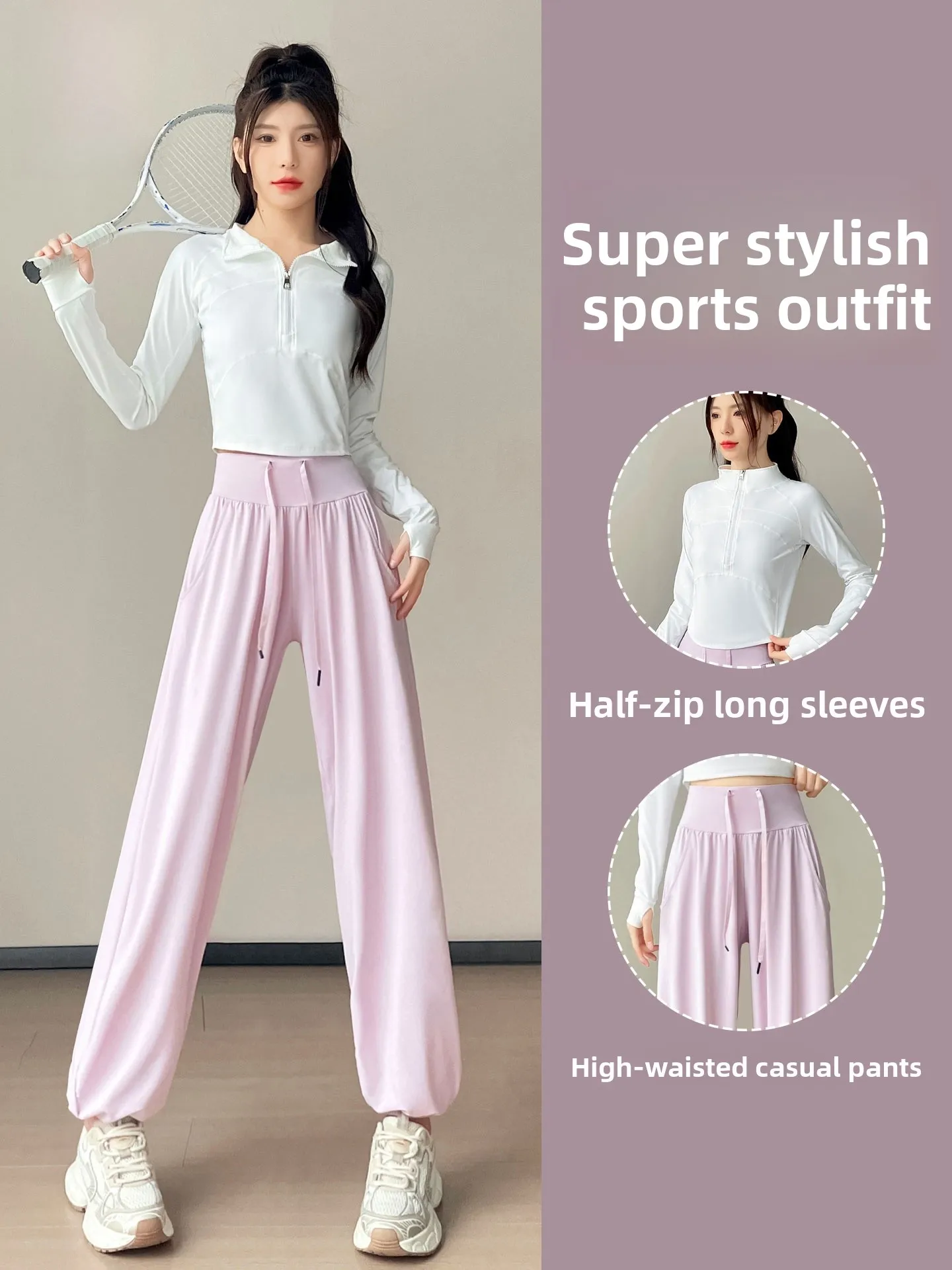 Women's Faionable Sports Set Morning Run Clothing Badminton Tennis Yoga Fitn Clothes Long Sve Long Pants Running Outfit
Women's Faionable Sports Set Morning Run Clothing Badminton Tennis Yoga Fitn Clothes Long Sve Long Pants Running Outfit