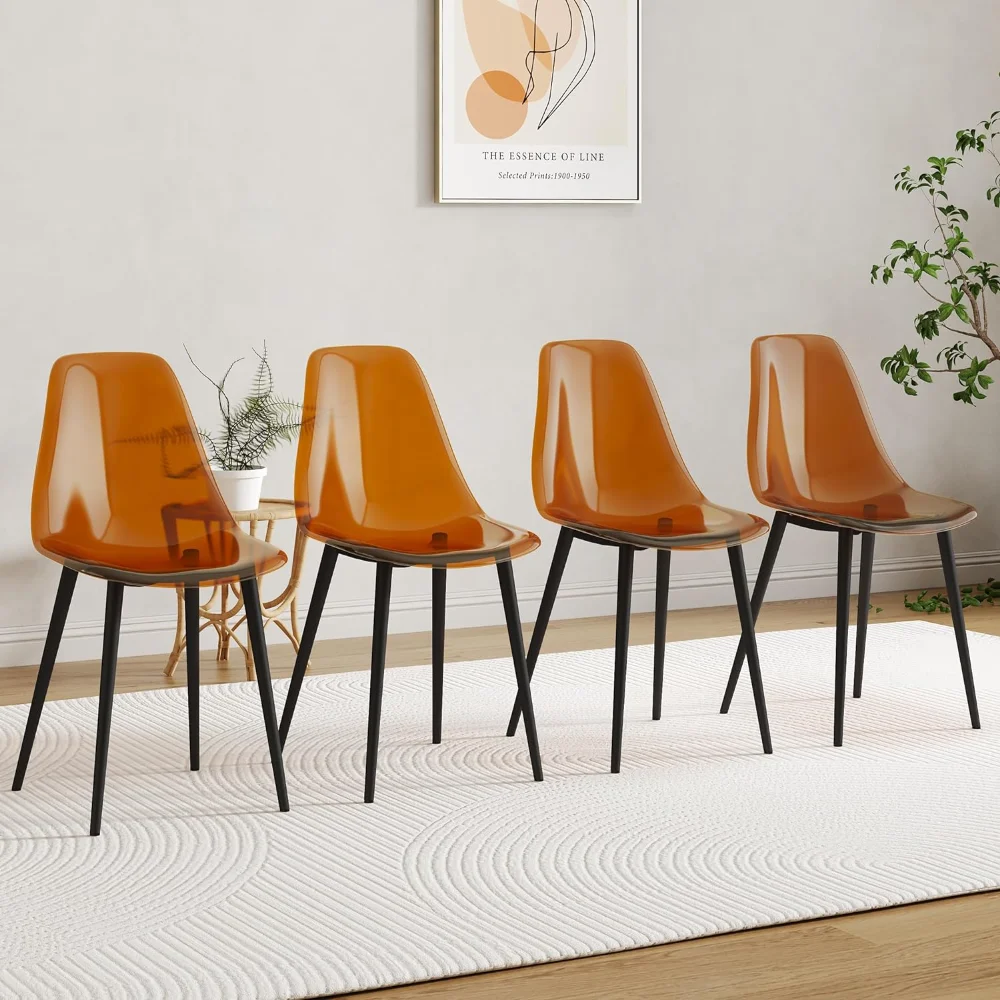 Baysitone Clear Dining Chairs Set of 4, Modern Kitchen Chairs with Transparent Seat, Dark Brown Acrylic Accent
Baysitone Clear Dining Chairs Set of 4, Modern Kitchen Chairs with Transparent Seat, Dark Brown Acrylic Accent
