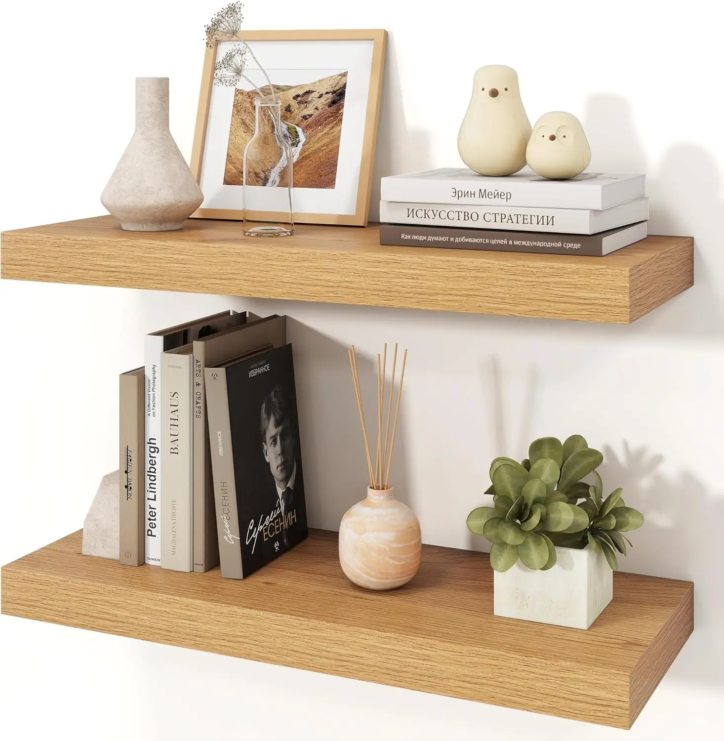 Floating Shelves for Wall 9.3" Deep, Set of 2 Wood Shelves for Bathroom Bedroom Living Room Kitchen with Hardware
Floating Shelves for Wall 9.3" Deep, Set of 2 Wood Shelves for Bathroom Bedroom Living Room Kitchen with Hardware