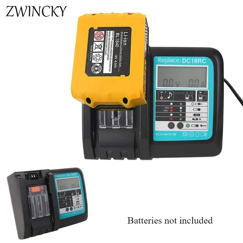 ZWINCKY Intelligent Battery Charger DC18RC Quick Li-Ion Battery Charger with LCD Screen For Makita 14.4-18V BL1815 BL1415 BL1460
ZWINCKY Intelligent Battery Charger DC18RC Quick Li-Ion Battery Charger with LCD Screen For Makita 14.4-18V BL1815 BL1415 BL1460