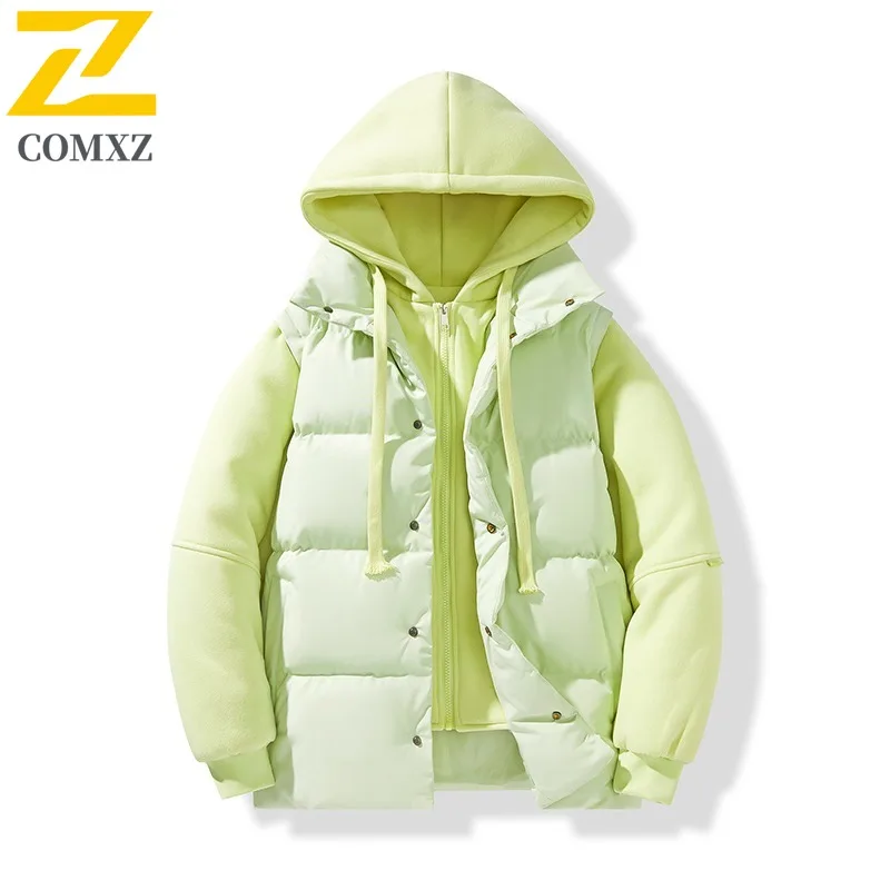COMXZ 2024 Mens Winter Fake Two Piece Thickened Puffer Jacket Hooded Coat outdoor sports Warm Leisure lightweight windbreaker
COMXZ 2024 Mens Winter Fake Two Piece Thickened Puffer Jacket Hooded Coat outdoor sports Warm Leisure lightweight windbreaker