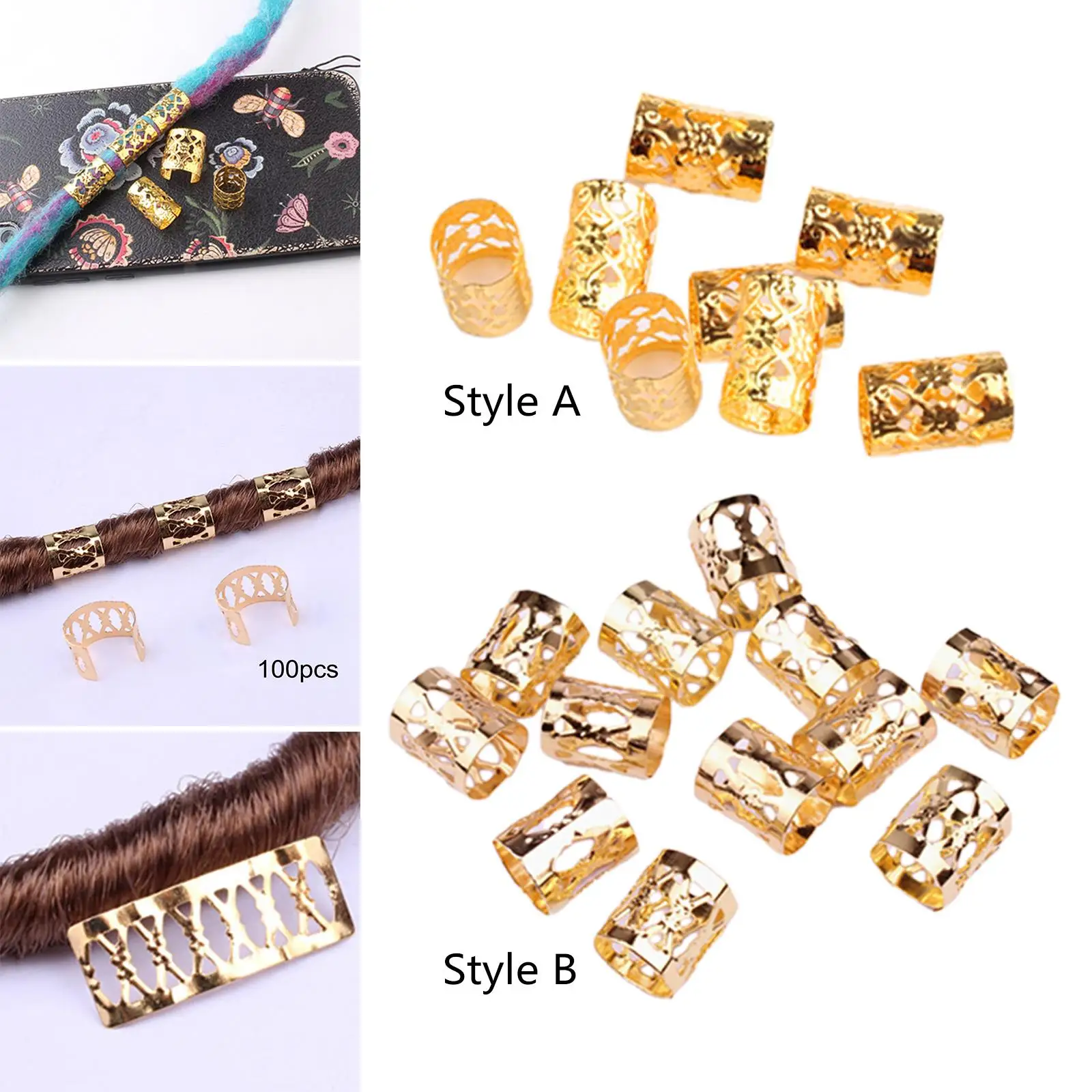 100 шт. модных металлических бусин-манжет для дредов, украшений для волос, плетения кос, декора бороды для женщин и мужчин
100 шт. модных металлических бусин-манжет для дредов, украшений для волос, плетения кос, декора бороды для женщин и мужчин