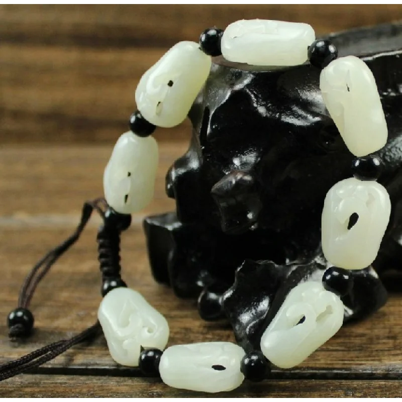 Браслет Hotan White Fortune Gourd для мужчин и женщин, модный и универсальный браслет из нефритовых бусин
Браслет Hotan White Fortune Gourd для мужчин и женщин, модный и универсальный браслет из нефритовых бусин