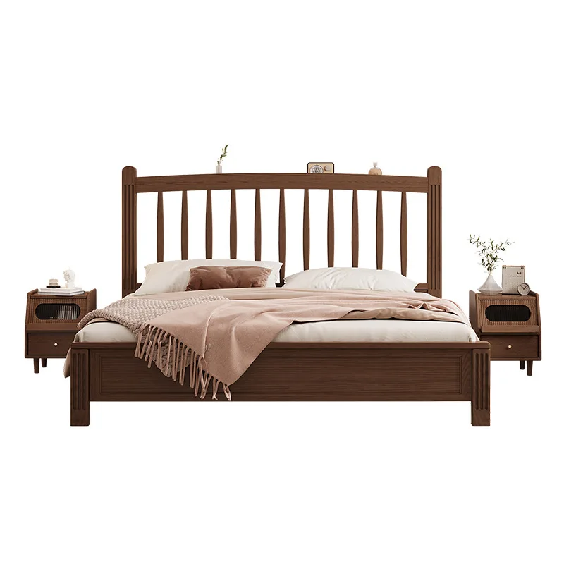 Кровать из массива орехового дерева, американская кровать в стиле ретро, домашняя
Кровать из массива орехового дерева, американская кровать в стиле ретро, домашняя
