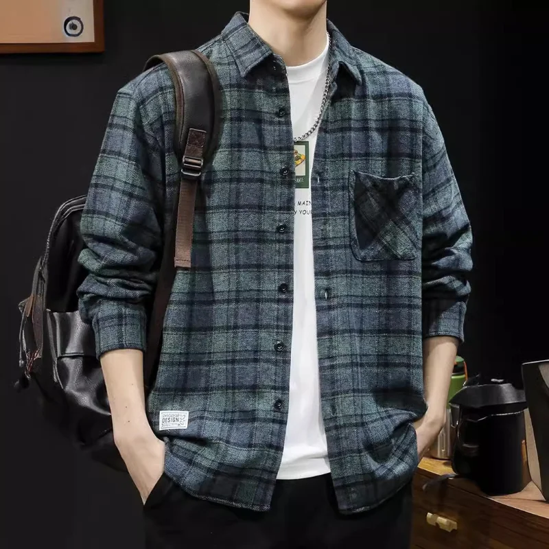 Spring new fashion men plaid long sleeve shirt large size men's shirt coat casual jacket
Spring new fashion men plaid long sleeve shirt large size men's shirt coat casual jacket