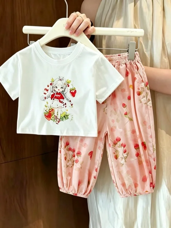 Girls Summer Outfit 2026 New Style Cartoon Strawberry Knot Short Sleeve T-Shirt Mosquito-Resistant Pants Two-Piece ...
Girls Summer Outfit 2026 New Style Cartoon Strawberry Knot Short Sleeve T-Shirt Mosquito-Resistant Pants Two-Piece ...