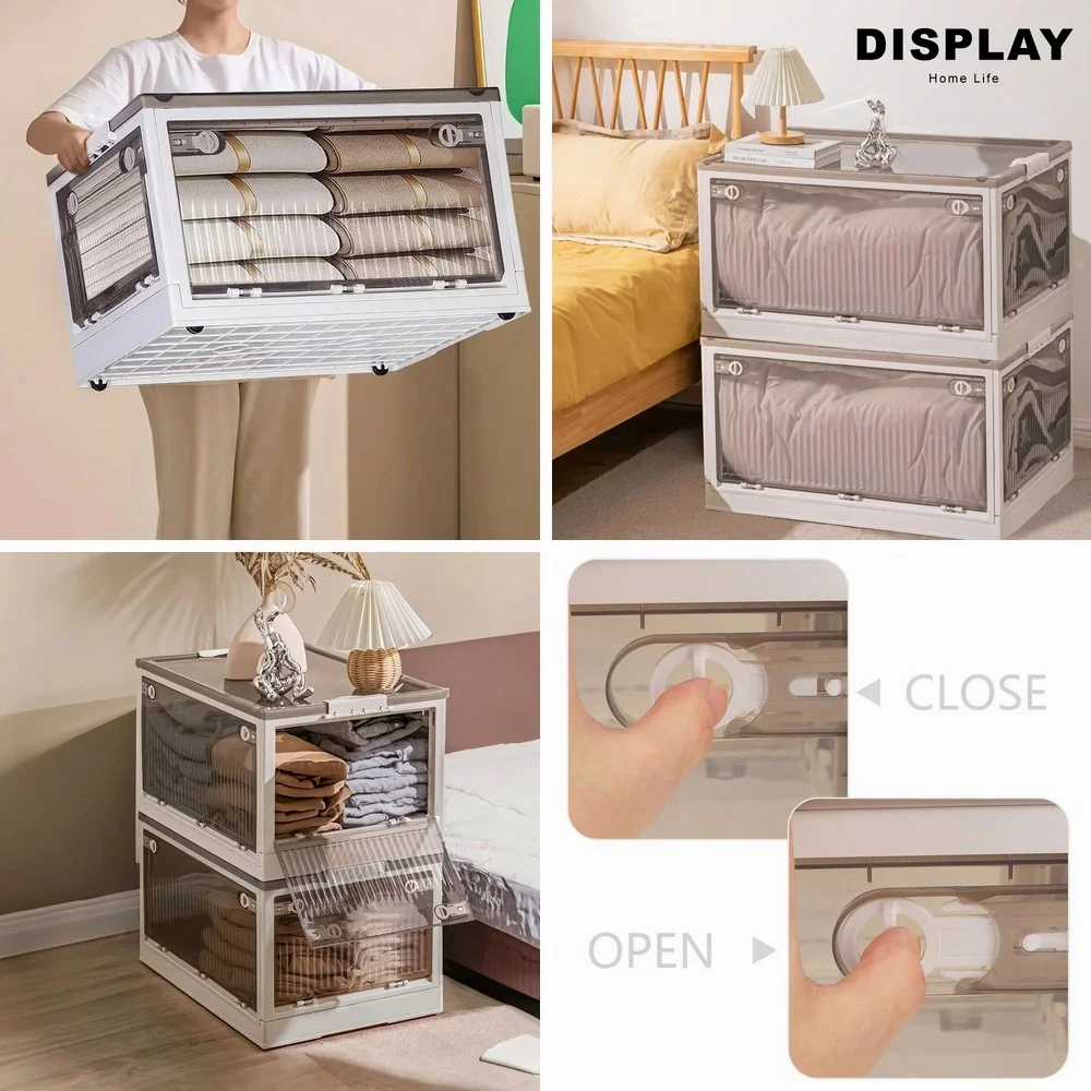 Livingandhome Clear Rolling Storage Bin with Wheels, Foldable Stackable Plastic Organizer Box
Livingandhome Clear Rolling Storage Bin with Wheels, Foldable Stackable Plastic Organizer Box