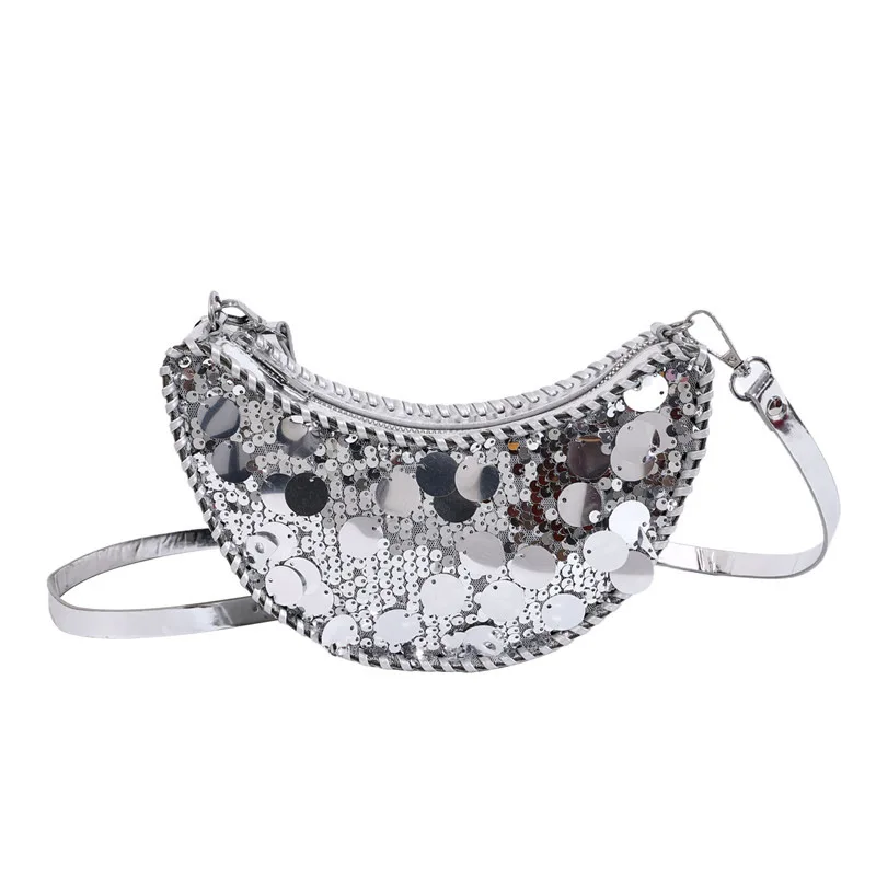 New Sequins Crossbody Bags For Women Fashion Solid Color Half Moon Bags Female Versatile Trendy Commuting Shoulder Bags
New Sequins Crossbody Bags For Women Fashion Solid Color Half Moon Bags Female Versatile Trendy Commuting Shoulder Bags