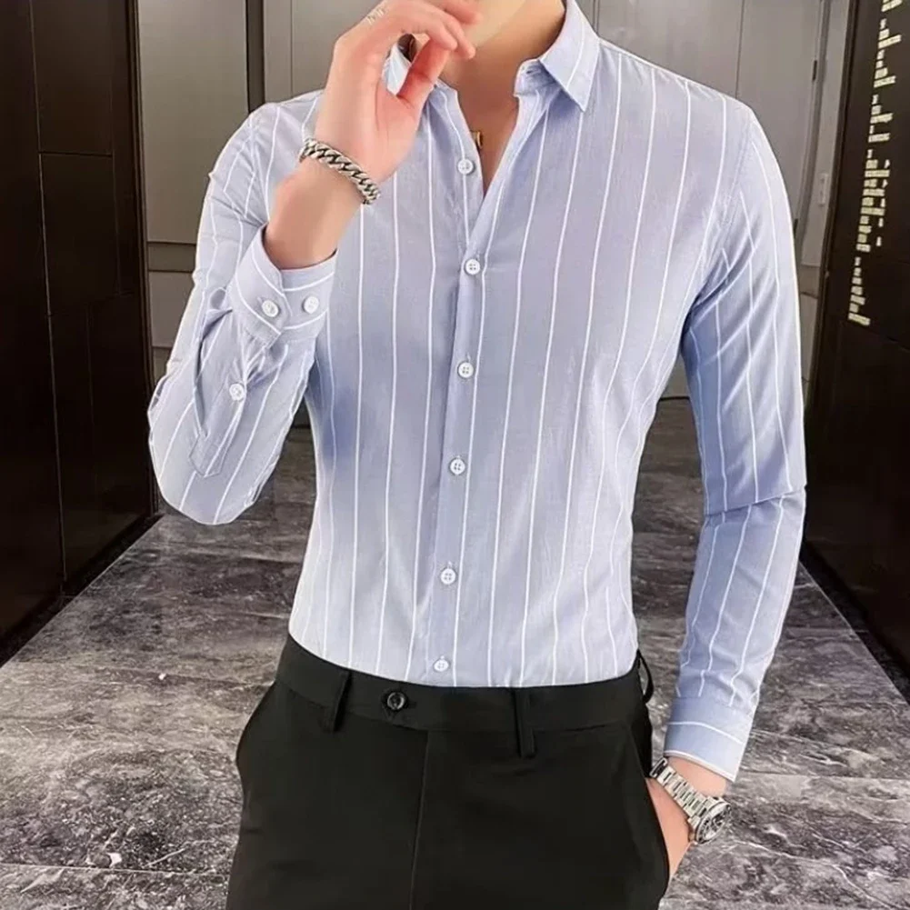 Casual Business Casual Shirt 3XL Men Long Sleeve Shirt Red Striped Shirt Regular Clothing Length Slightly Stretchable Material
Casual Business Casual Shirt 3XL Men Long Sleeve Shirt Red Striped Shirt Regular Clothing Length Slightly Stretchable Material
