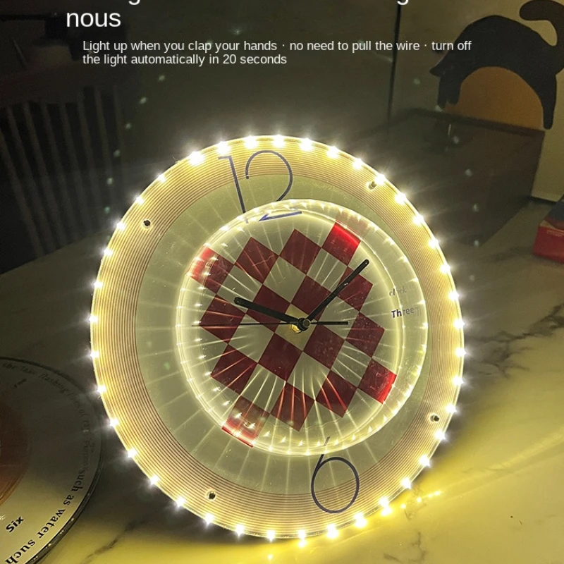 wall clock Small art voice controlled luminous clock led lamp new decorative seat clock automatic timing living room
wall clock Small art voice controlled luminous clock led lamp new decorative seat clock automatic timing living room
